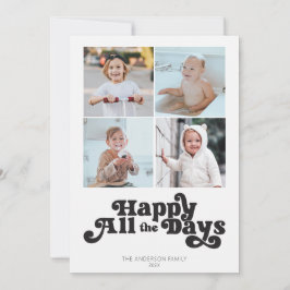 Cartes Pour Fêtes Annuelles Simple Fête Quatre Photo Noir Blanc