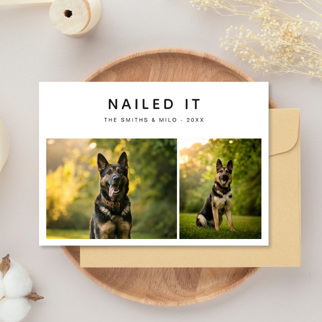 Cartes Pour Fêtes Annuelles Simple Funky Chien 2 Photo Nail Il Noël (Créateur téléchargé)