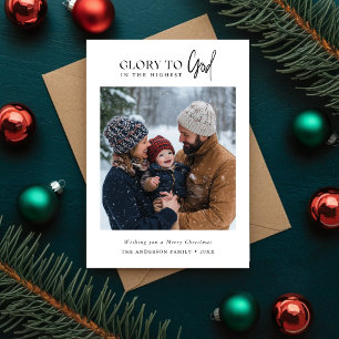 Cartes Pour Fêtes Annuelles Simple Gloire Religieuse À Dieu Photo De Noël