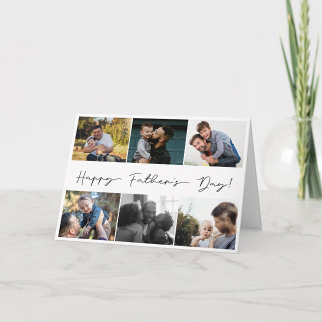 Cartes Pour Fêtes Annuelles Simple Happy Fête des pères 6 Photo Collage (Devant)
