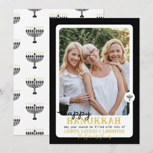 Cartes Pour Fêtes Annuelles Simple HAPPY HANNUKAH Menorah Photo