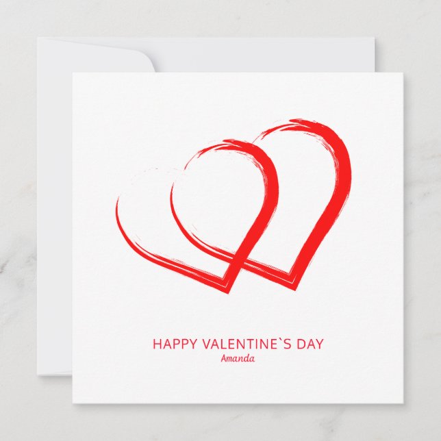 Cartes Pour Fêtes Annuelles Simple Hearts Valentine`s day Moderne (Devant)