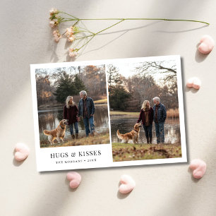 Cartes Pour Fêtes Annuelles Simple Hugs & Kisses 2 Photo Valentines Famille de