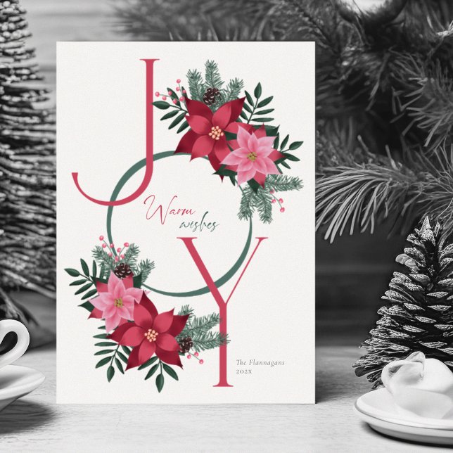 Cartes Pour Fêtes Annuelles Simple Joie Chaleureux Wings Rose (Créateur téléchargé)