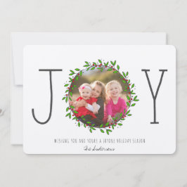 Cartes Pour Fêtes Annuelles Simple Joie Wreath Kraft papier photo de Noël