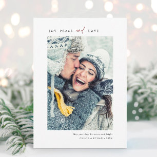 Cartes Pour Fêtes Annuelles Simple Joy Peace Love Portrait photo
