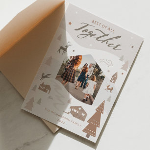 Cartes Pour Fêtes Annuelles Simple Joy Woodland Animaux & Cosy Village Photo