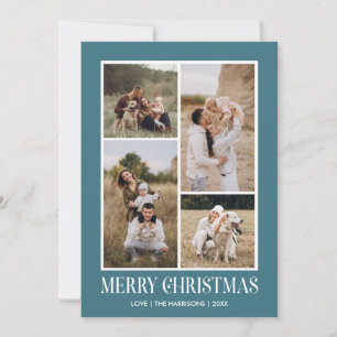 Cartes Pour Fêtes Annuelles Simple Joyeux Noël 4 Photo Collage   MER