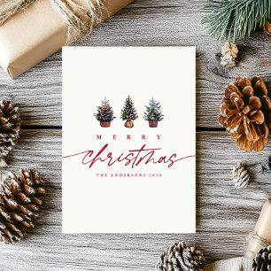 Cartes Pour Fêtes Annuelles Simple Joyeux Noël Aquarelle Script