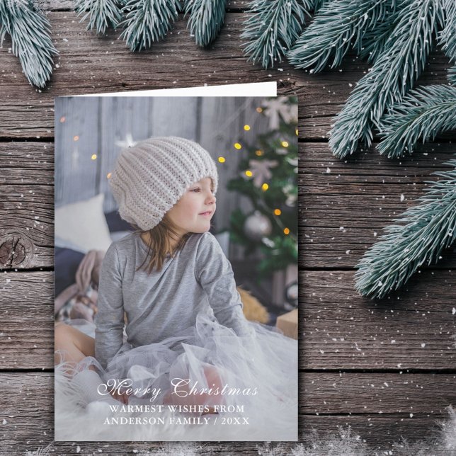 Cartes Pour Fêtes Annuelles Simple Joyeux Noël Script photo pleine (Créateur téléchargé)