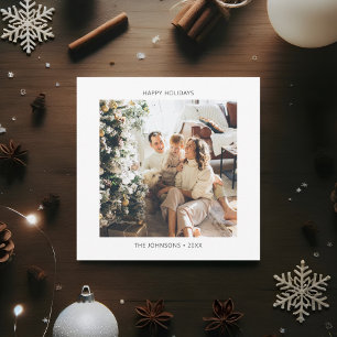 Cartes Pour Fêtes Annuelles Simple Joyeux Vacances Une Photo