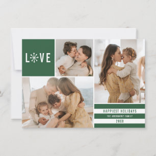 Cartes Pour Fêtes Annuelles Simple Love 3 Photo Collage Stripes Modernes   Ver