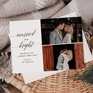 Cartes Pour Fêtes Annuelles Simple marié et Joyeux deux photo Newlyly