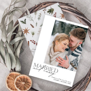 Cartes Pour Fêtes Annuelles Simple marié et joyeux marié photo