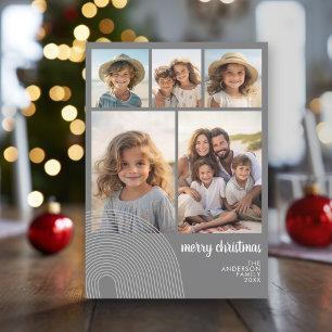 Cartes Pour Fêtes Annuelles Simple Minimal - 10 Photo - Zen Arch Gris Blanc
