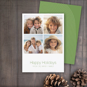Cartes Pour Fêtes Annuelles Simple Minimal 4 Photo - Arc Zen Vert Blanc