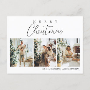 Cartes Pour Fêtes Annuelles Simple minimaliste photo rouge collage Noël