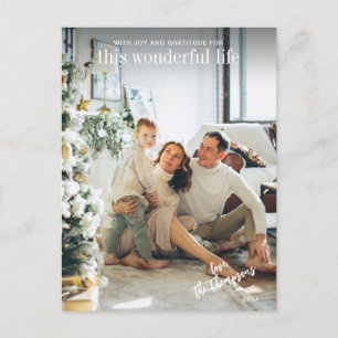 Cartes Pour Fêtes Annuelles Simple minimaliste Script photo Noël