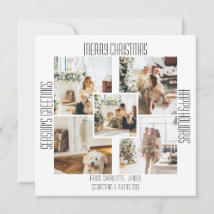 Cartes Pour Fêtes Annuelles Simple Modern 5 Photo et Texte de Noël