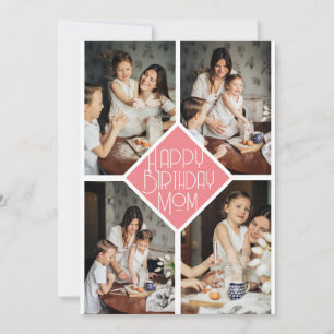 Cartes Pour Fêtes Annuelles Simple Modern joyeux anniversaire maman photo coll