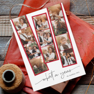 Cartes Pour Fêtes Annuelles Simple Modern What a Year Photo Collage Noël