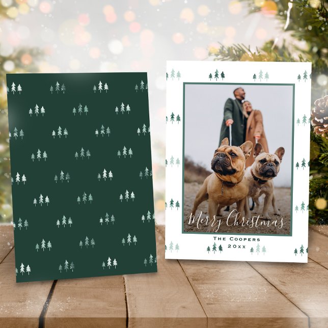 Cartes Pour Fêtes Annuelles Simple moderne arbre de Noël vert (Créateur téléchargé)