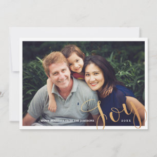 Cartes Pour Fêtes Annuelles Simple moderne Faux Gold Foil Joie Noël Photo
