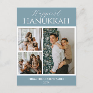 Cartes Pour Fêtes Annuelles Simple moderne Happiest Hanoukka Elegant 3 Photo