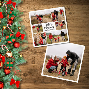 Cartes Pour Fêtes Annuelles Simple moderne Joyeux Noël Famille Collage