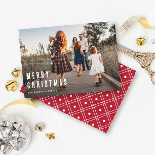 Cartes Pour Fêtes Annuelles Simple moderne Joyeux Noël Famille Photo
