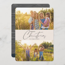 Simple moderne Joyeux Noël Gris Script Photo