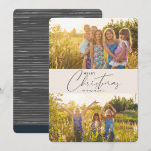 Cartes Pour Fêtes Annuelles Simple moderne Joyeux Noël Gris Script Photo