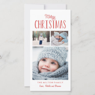 Cartes Pour Fêtes Annuelles Simple moderne Joyeux Noël photo Collage