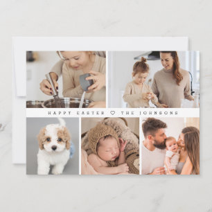 Cartes Pour Fêtes Annuelles Simple moderne Joyeux Pâques Famille Photo Collage