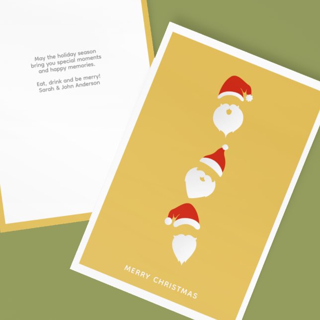 Cartes Pour Fêtes Annuelles Simple moderne Père Noël Graphic Gold Noël (Créateur téléchargé)