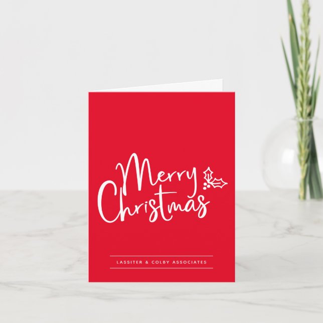 Cartes Pour Fêtes Annuelles Simple modifiable couleur Joyeux Noël (Devant)