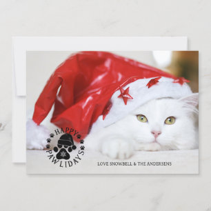 Cartes Pour Fêtes Annuelles Simple Noël de Noël Joyeux Pawlidays Photo