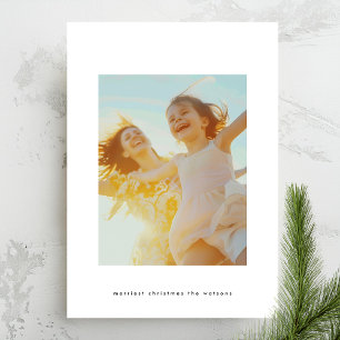 Cartes Pour Fêtes Annuelles Simple Noël Edite Texte noir Photo personnalisée