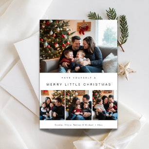 Cartes Pour Fêtes Annuelles Simple nouveau bébé Joyeux petit Noël Photo