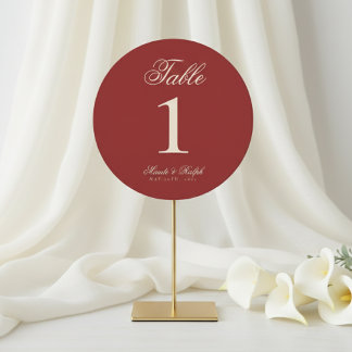 Cartes Pour Fêtes Annuelles Simple Old Money Bold Red Wedding Table Numbers