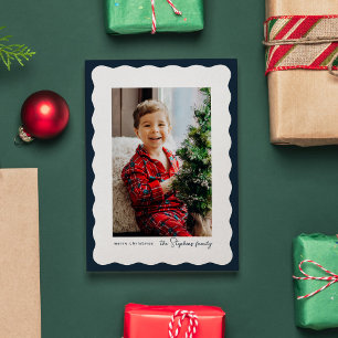 Cartes Pour Fêtes Annuelles Simple ondulé cadre marine photo de Noël