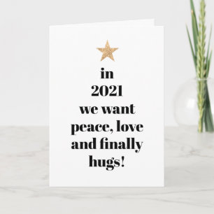 Cartes Pour Fêtes Annuelles Simple Paix, Amour & Enfin Blagues Citation Humour