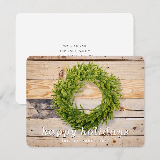 Cartes Pour Fêtes Annuelles Simple Pays Russe Courbe de Noël (Devant / Derrière)