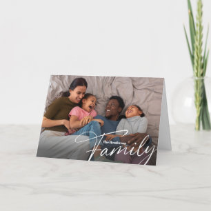 Cartes Pour Fêtes Annuelles Simple Photo de Famille Personnalisé