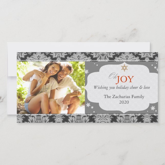 Cartes Pour Fêtes Annuelles Simple photo de Noël Monotone tendance (Devant)
