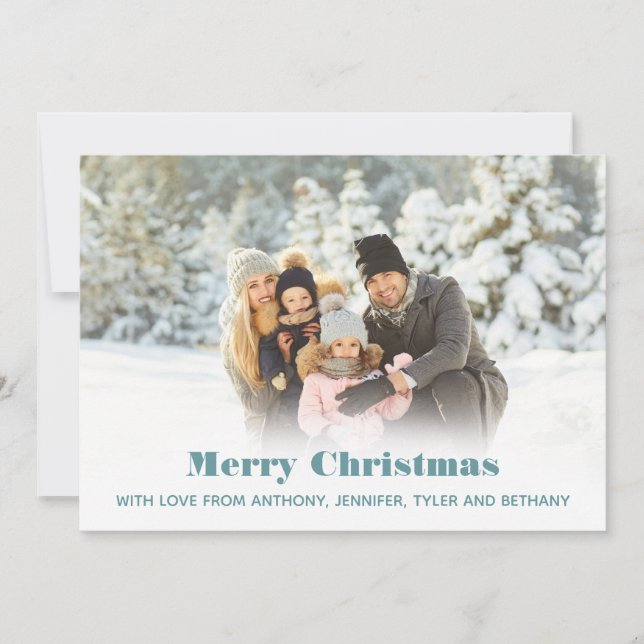 Cartes Pour Fêtes Annuelles Simple Photo Joyeux Message de Noël (Devant)