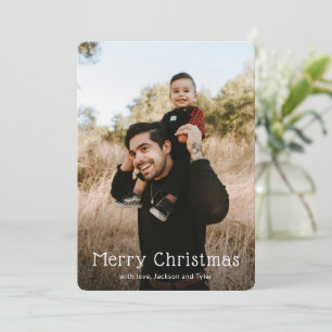 Cartes Pour Fêtes Annuelles Simple photo Noël moderne