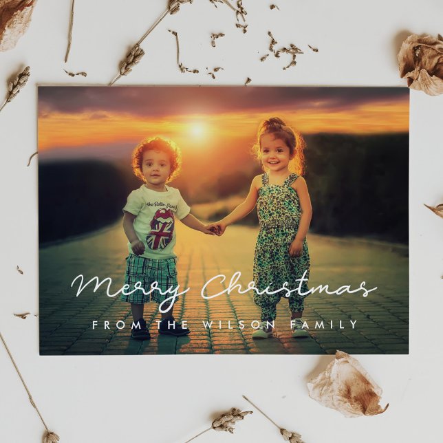 Cartes Pour Fêtes Annuelles Simple Photo personnalisée Joyeux Noël (Créateur téléchargé)