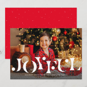 Cartes Pour Fêtes Annuelles Simple photo rouge joyeux