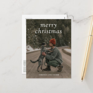 Cartes Pour Fêtes Annuelles Simple photo verte Noël moderne